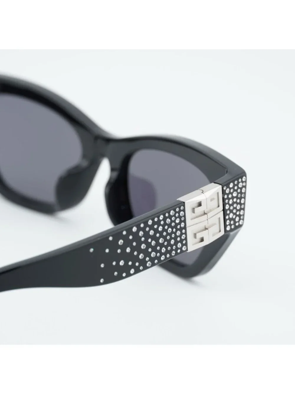 Givenchy GV4019IS 01A Sunglasses Black with Stones Cat Eye Frame, Grey Lenses